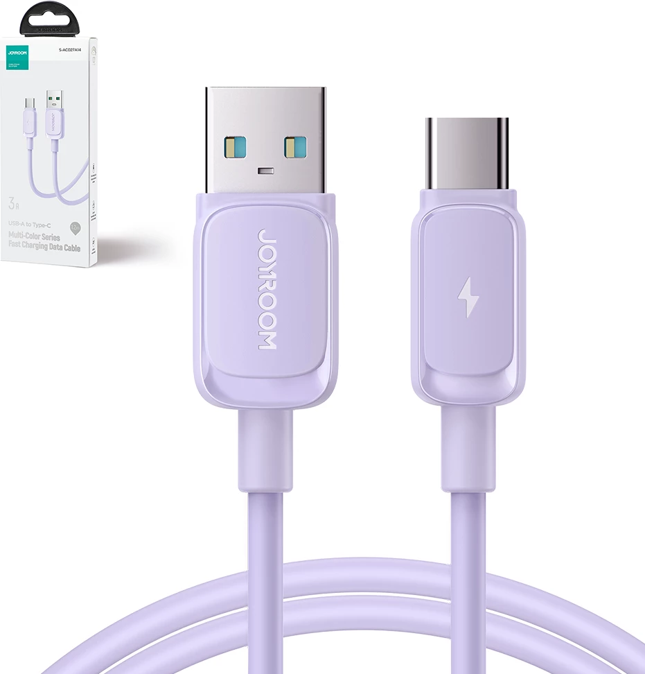 Kabllo Joyroom Multi-Color Series A14, USB-A / USB-C, 1.2m, 3A, Vjollcë