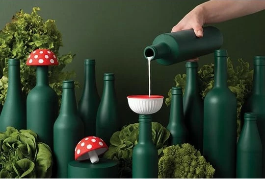 Trichter OTOTO Magic Mushroom, dizajn kërpudhe, kuqe-bardhë