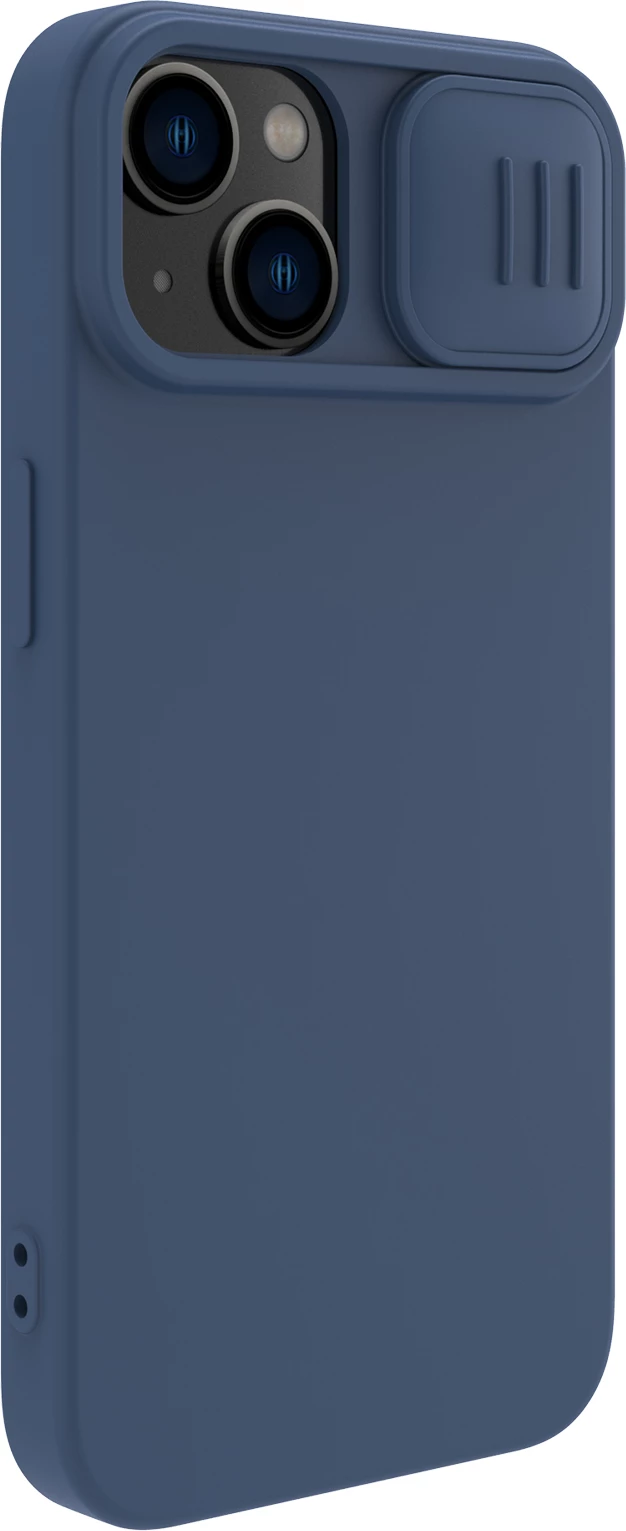 Mbështjellës Nillkin CamShield Silky Silicone për iPhone 15 Plus, Kaltër e errët