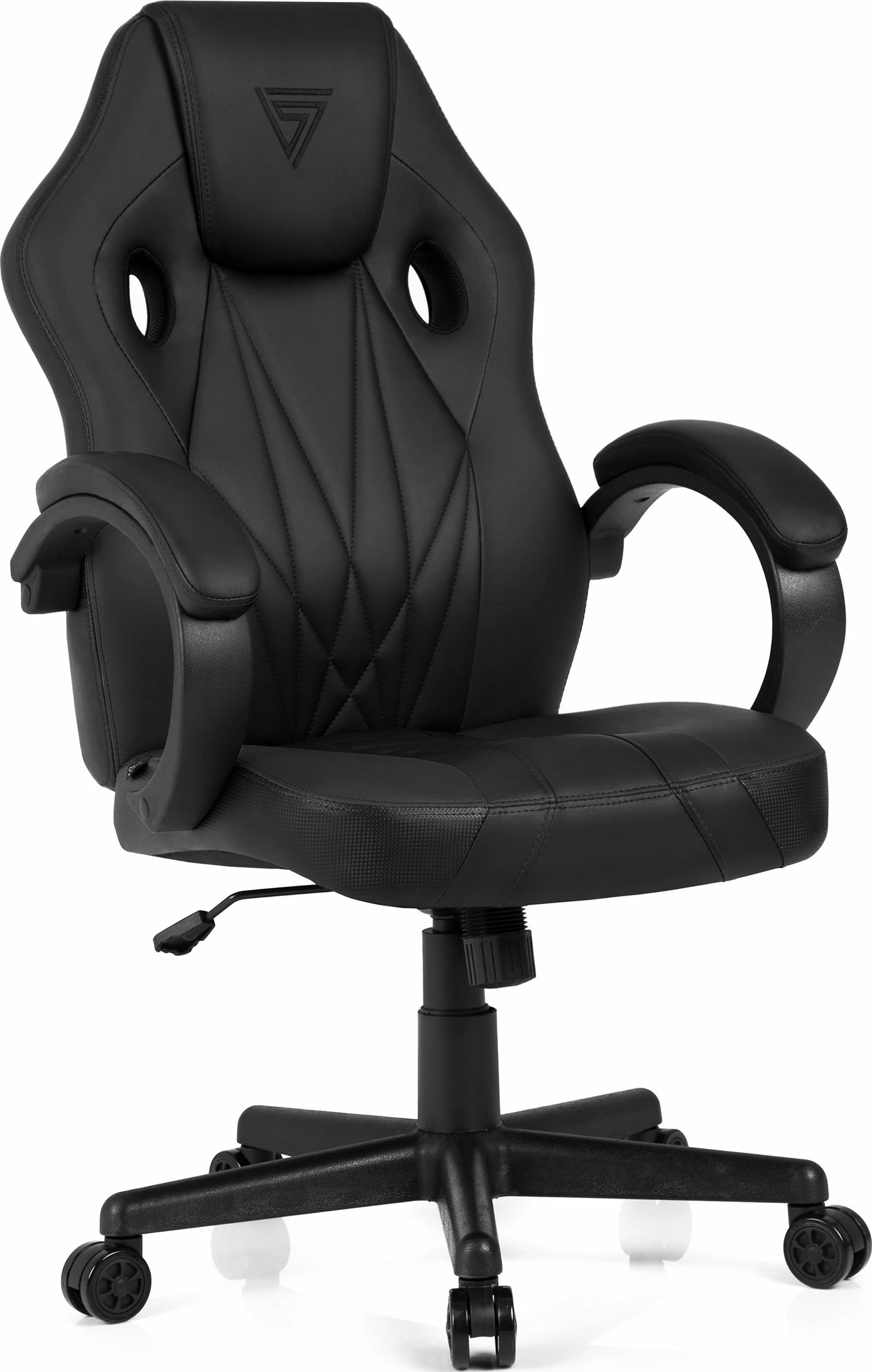 Fotelë gaming SENSE7 Prism, ekolëkurë HDE, lëkundëse FlowTech Swing, ngritje me gas lift, 120 kg, e zezë