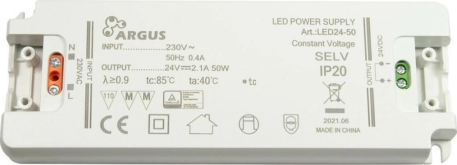 Trafo LED Inter-Tech LED24-50, 50W, 24V, 2100mA, IP20