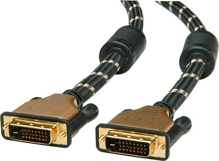 Kabllo monitori ROLINE Gold DVI-D Dual Link M-M, 10 m, zi/ari