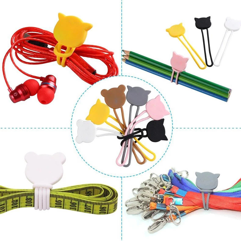 Mbështjellës kabllosh Hurtel prej silikoni, kafe