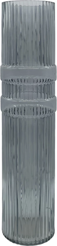 Vazo BAGUE, qelq, ngjyrë kaltër e çelët, 10x10x45 cm