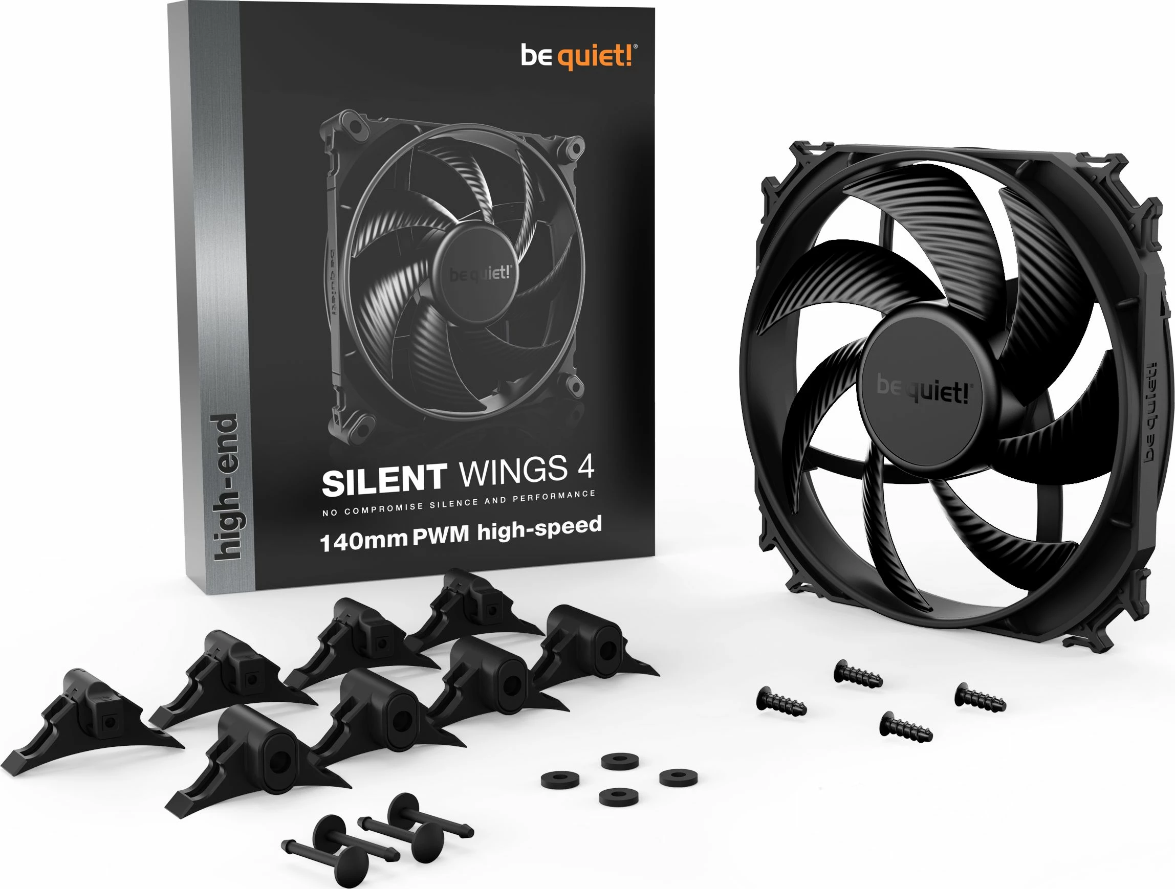 Ventilator kompjuteri be quiet! Silent Wings 4 BL097 140mm PWM High-Speed, i zi, 1 copë
