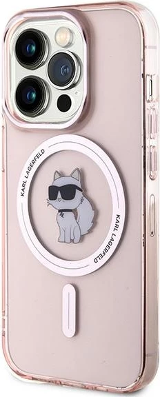 Mbështjellës Karl Lagerfeld IML Choupette MagSafe për iPhone 14 Pro, rozë