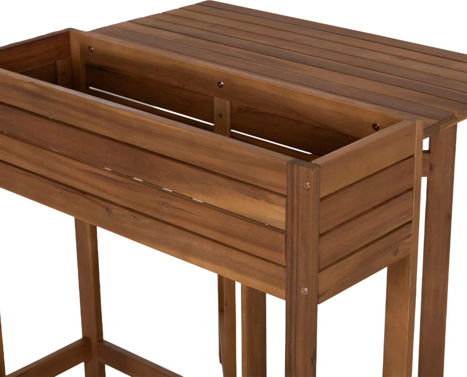 Tavolinë e palosshme me kornizë për vazo (planter), Floris FH6535, dru akacie natyral, 65x80x78 cm