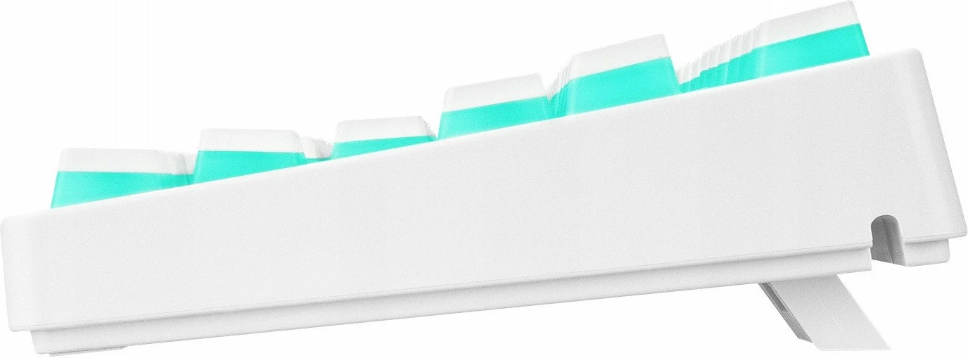 Tastierë mekanike gaming Rampage Ghost KB-R136, TKL 80%, Huano Red, RGB, USB-C me kabllo të shkëputshme, e bardhë, set me kabllo Type-C