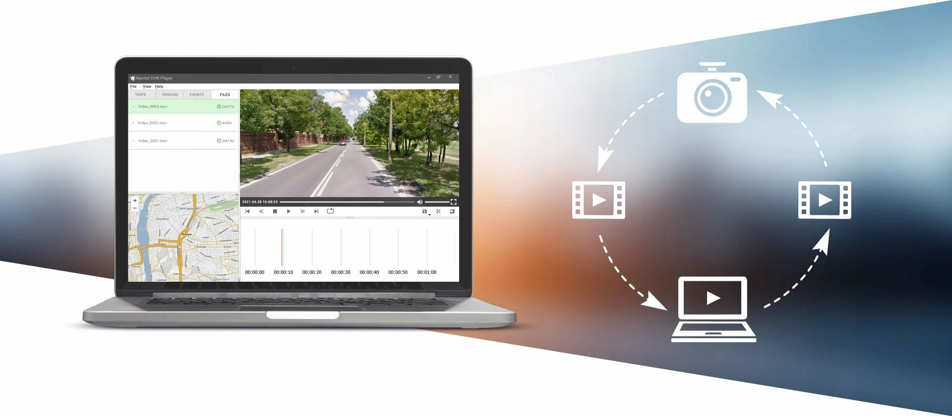 Kamerë dashcam Navitel R260 NV, Full HD 1080p 60fps, kënd 140°, microSD deri 256GB, Night Vision, e zezë, set me mbajtëse + karikues veture