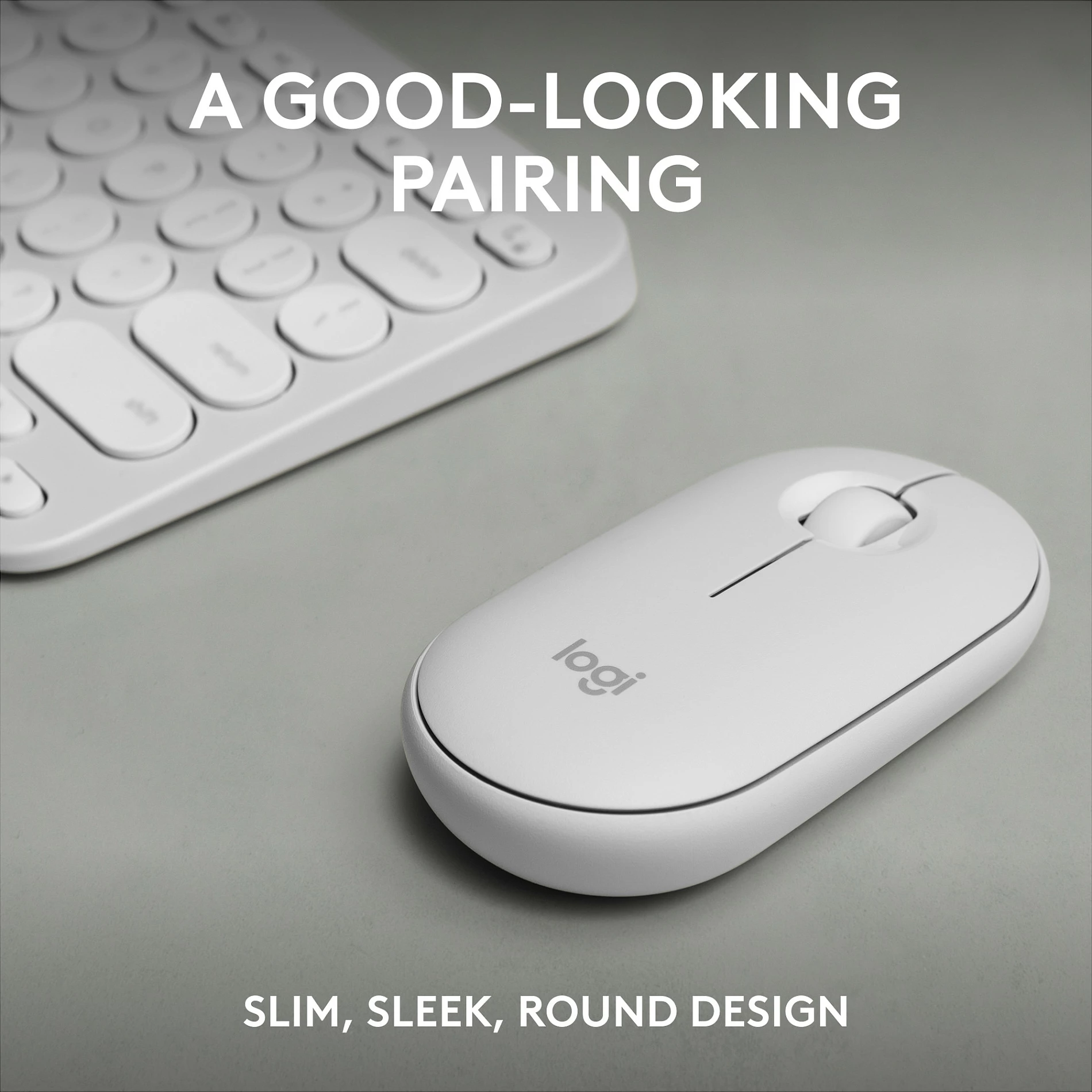 Set maus dhe tastierë Logitech Pebble 2 Combo, Tonal White
