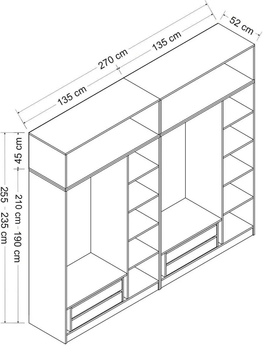 Dollap Skye Decor, ngjyrë antracit, 5267