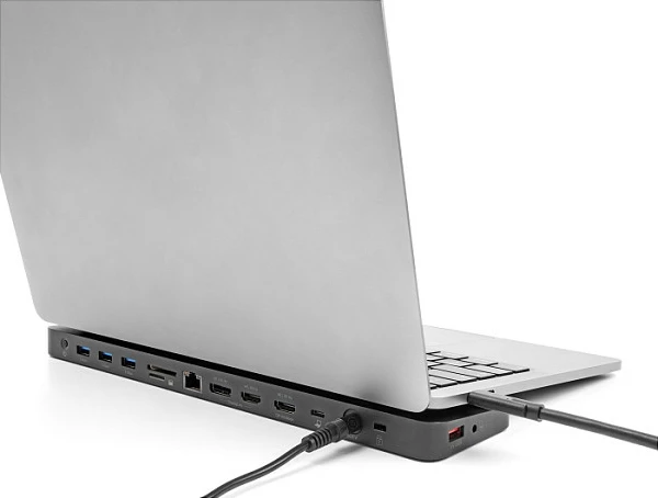 Docking station DeLOCK USB-C Triple Display DisplayLink 4K, 2x HDMI + DisplayPort, LAN, SD/microSD, USB PD 80W, e zezë