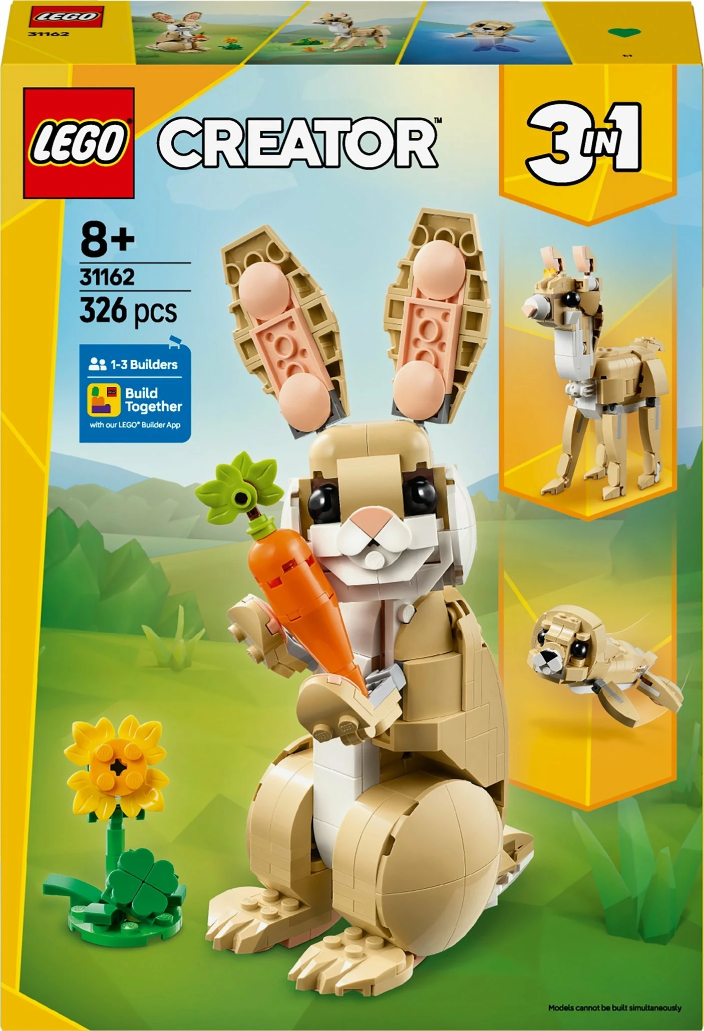 Set LEGO, LEGO Creator 3-në-1 Cute Bunny 31162, 326 pjesë