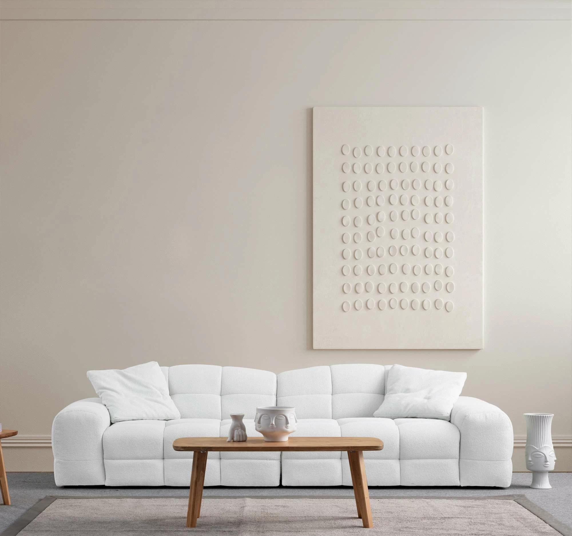 Divan treshe Pescara Lounge, ngjyrë e bardhë, Atelier del Sofa
