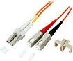 Kabllo patch fibra optike EFB Elektronik LC-SC OM1, 0.5m, duplex, LSZH, portokalli