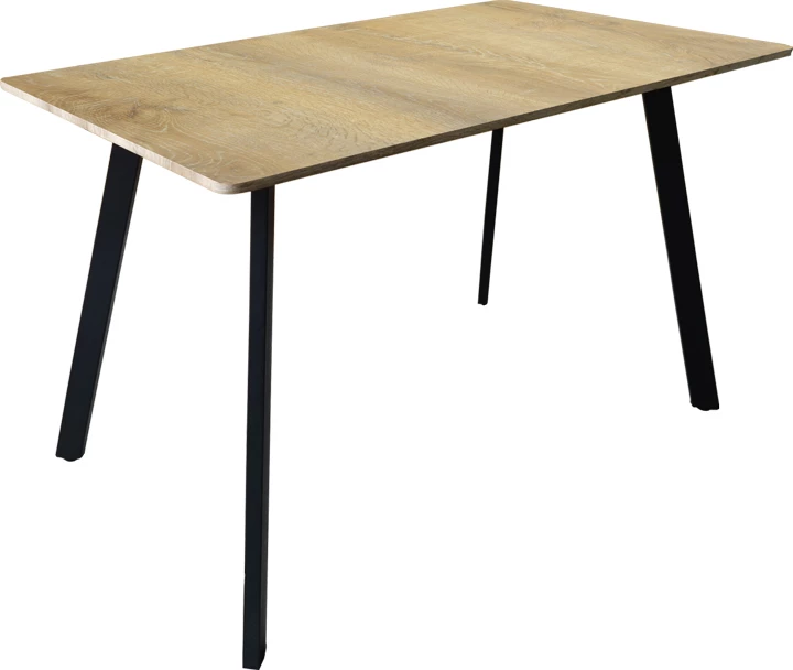 Tavolinë Squaro, sipërfaqe Sonoma, këmbë metalike të zeza, 120x70x75cm