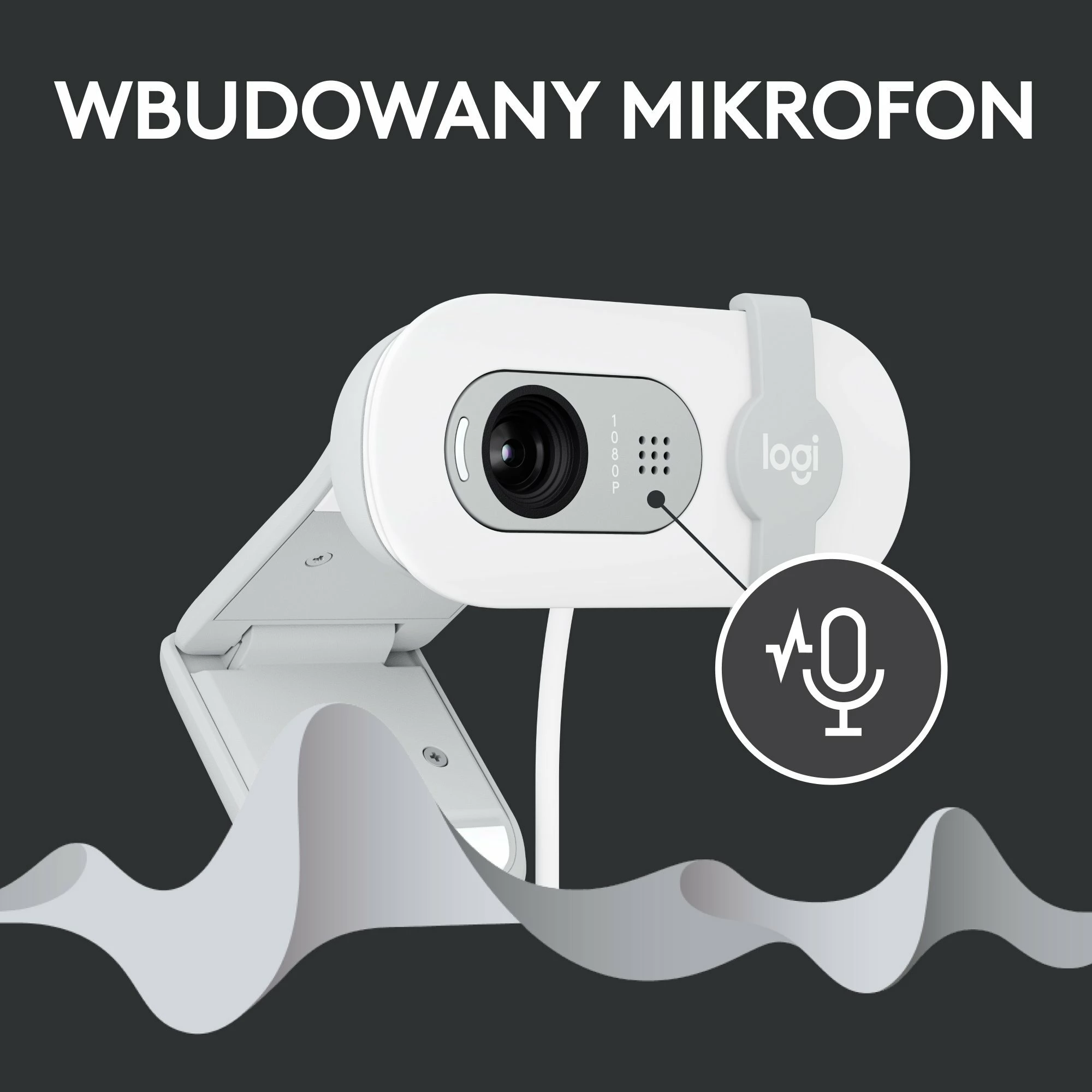 Webkamerë Logitech Brio 100 960-001617 Full HD 1080p USB me mikrofon, e bardhë