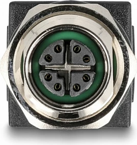 Adapter rrjeti DeLOCK M12 X-coded 8-pin (femër) në RJ45 (femër), Cat6a, i zi