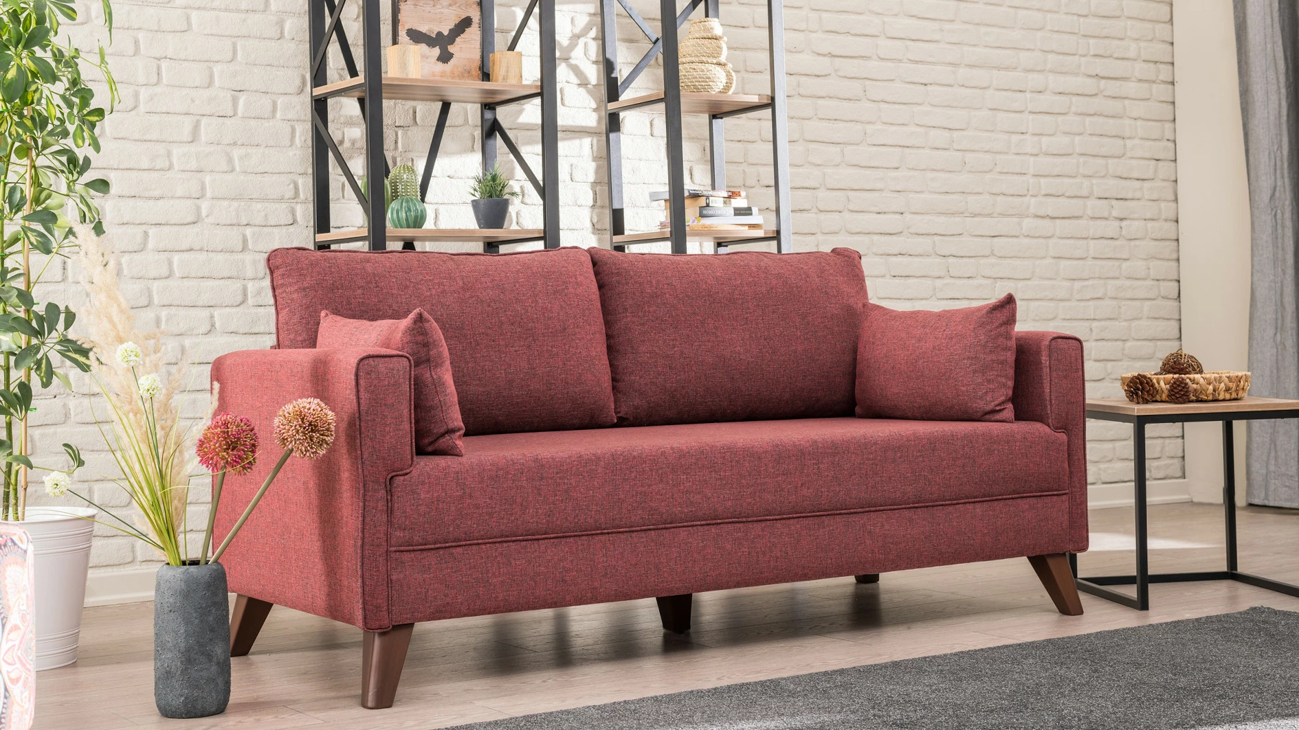 Divan për dy persona, ngjyrë e kuqe claret, Atelier del Sofa, Bella Sofa për 2 persona