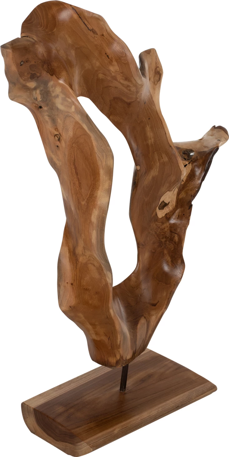 Dekor për tavolinë FH7713, dru tik i fortë, natyral, 26x16x70 cm