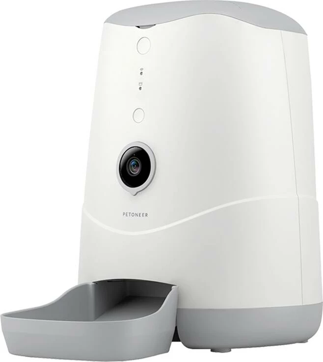 Shpërndarës ushqimi smart Petoneer Nutri Vision PF007 me kamerë, 3.7L, për mace dhe qen të vegjël, Bardhë