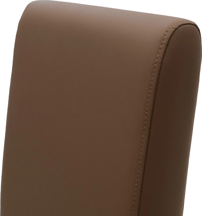 Karrige Ditta me pu ngjyrë kafe e çelët - këmbë druri arre, set prej 2 copë