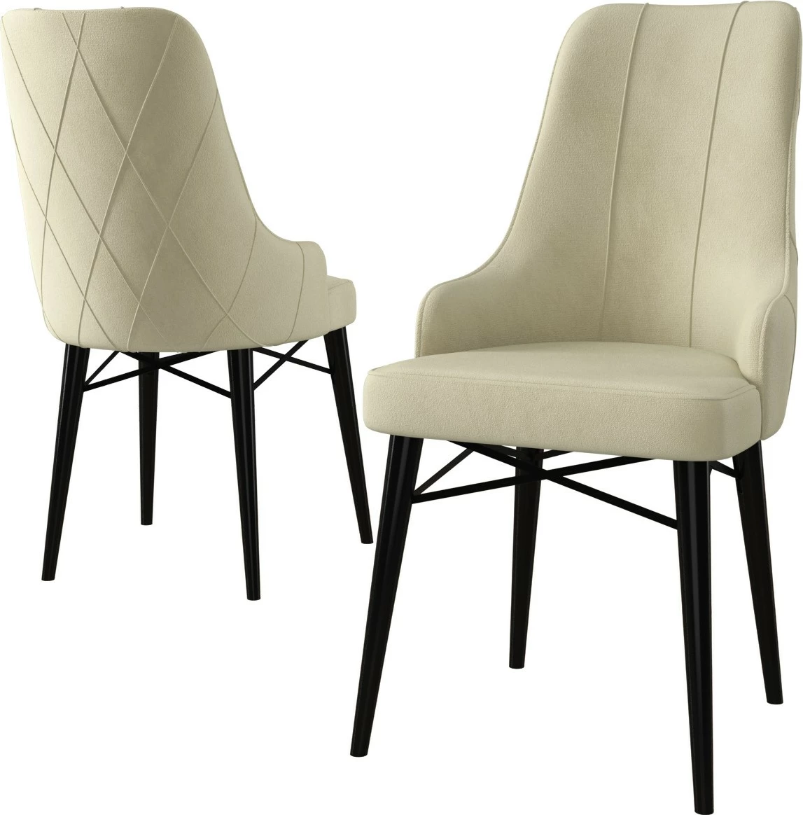 Set karrigesh (6 copë) Hanah Home, Neta, krem e zi