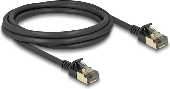 Kabëll rrjeti DeLOCK RJ45 Slim Pro Cat8.1, 2 m, 40 Gbps, F/FTP, i zi