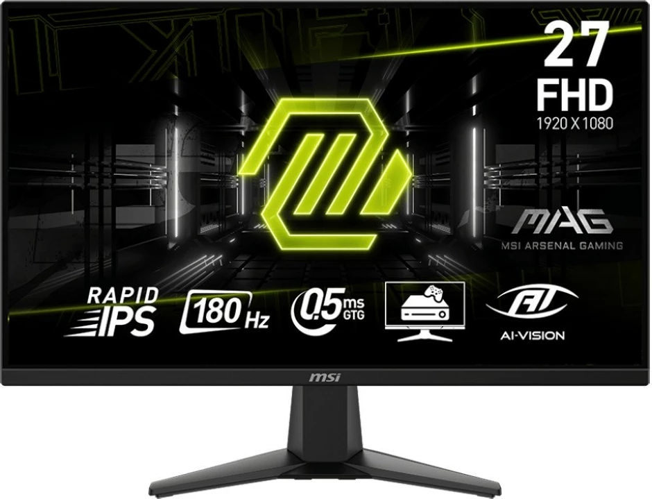 Monitor 27", MSI MAG 275F, FHD 1080p, 180Hz, 0.5ms, Rapid IPS, LED, Flat, zi