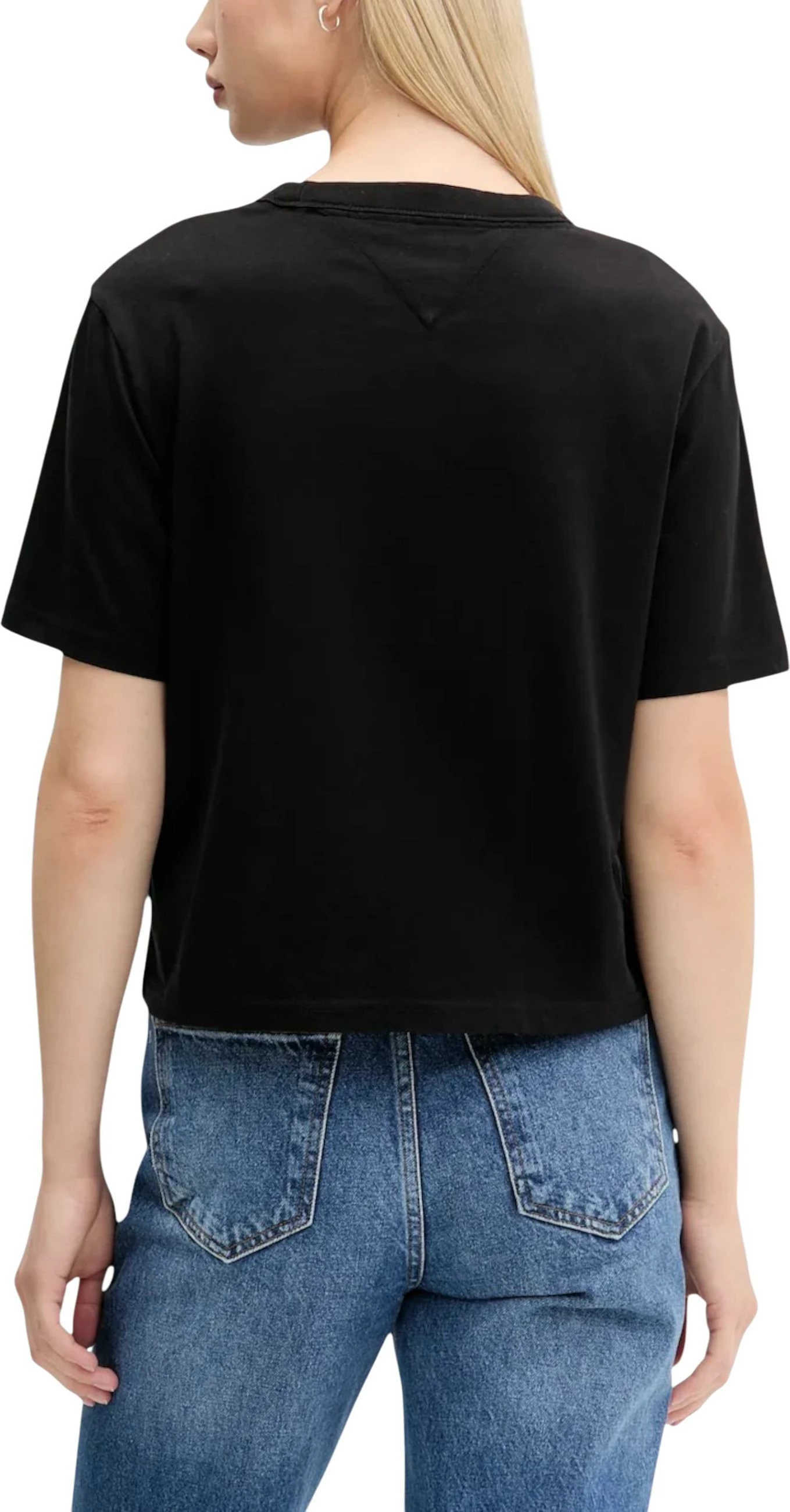 Maicë për femra Tommy Hilfiger Jeans TJW BXY BADGE TEE EX DW0DW22202, e zezë [Madhësia: S]