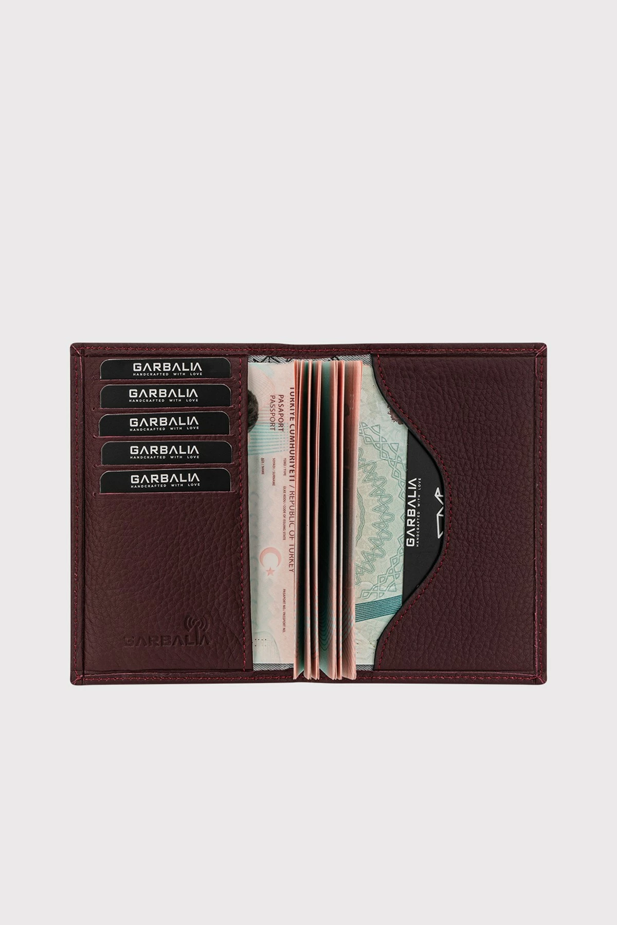 Portofol unisex, lëkurë natyrale, ngjyrë burgundy, Zoozie Bags