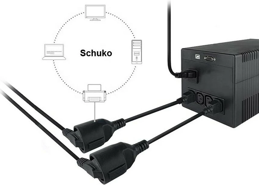 Kabllo rryme Equip C14 në CEE7/3, 0.25m, e zezë