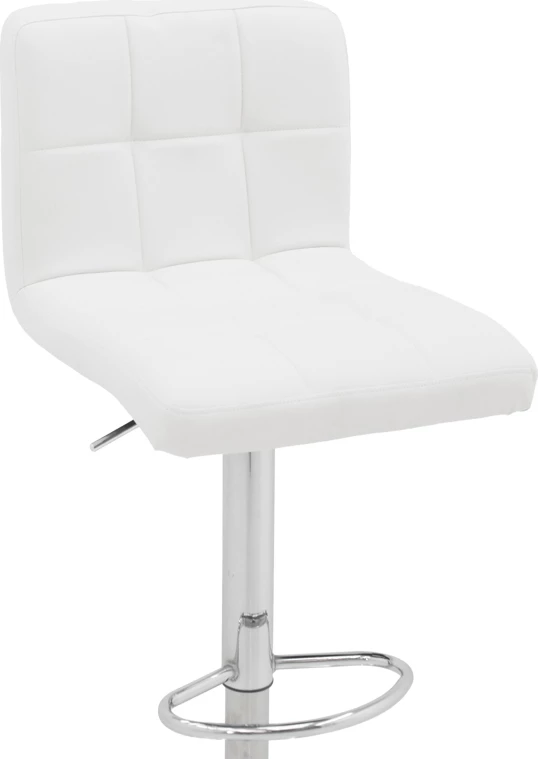 Karrige për bar Remina, e bardhë, lartësi e rregullueshme, bazë kromi, 44x44x112cm