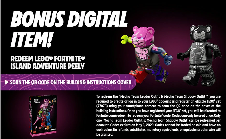 Set ndërtimi LEGO Fortnite Mecha Team Leader 77078, 2503 copë, figurë mech 45 cm, multikolor