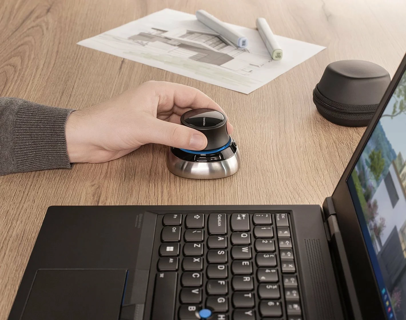 Maus 3D 3Dconnexion SpaceMouse 3DX-700115, wireless Bluetooth/USB/USB-C, 2 butona, i zi