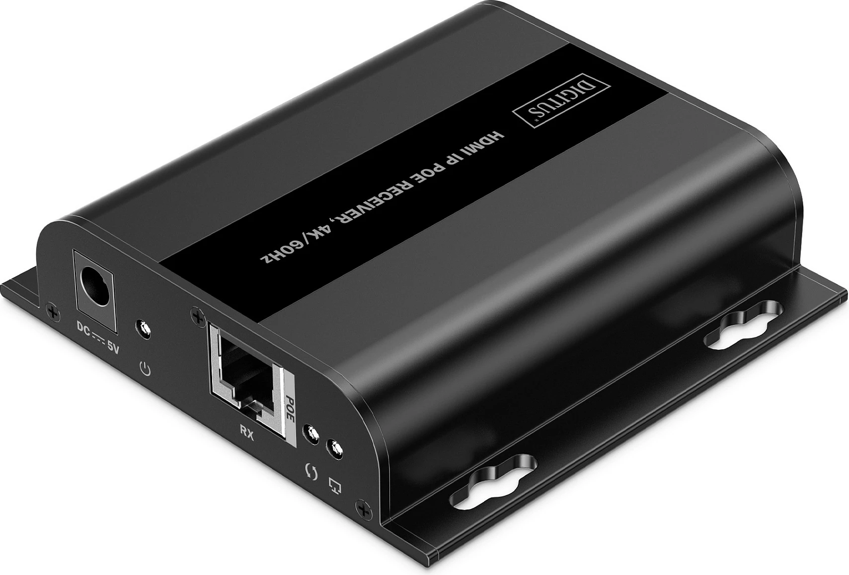 Marrës HDMI IP PoE Digitus 4K/60Hz, HDMI 2.0, Cat6, 200m, e zezë