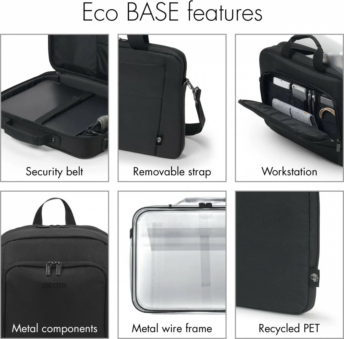 Çantë laptopi DICOTA Eco Slim Case BASE, 15-15.6 inç, e zezë