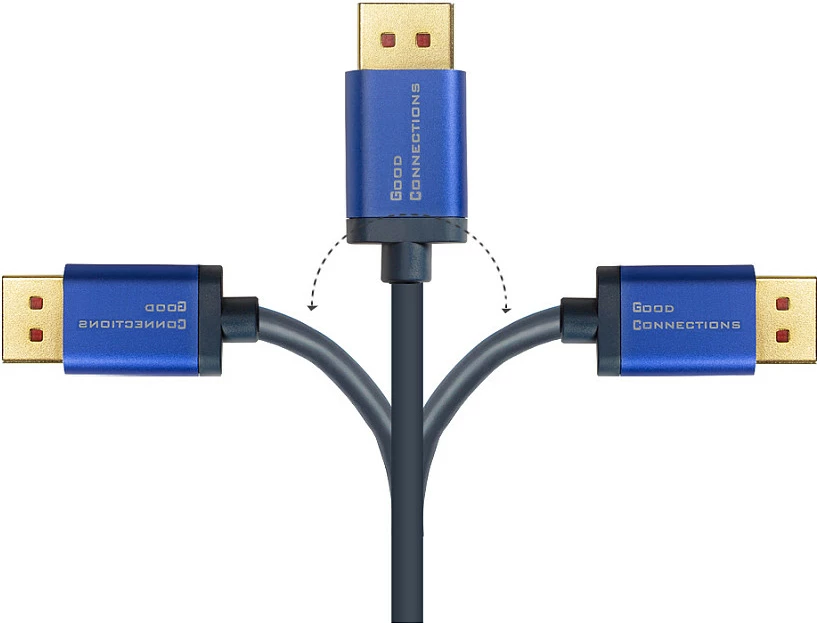 Kabel GoodConnections DisplayPort 1.4 në HDMI 2.0, 2 m, 4K@60Hz, blu/zi