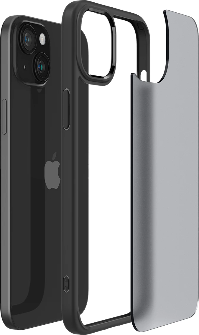 Mbështjellës Spigen Ultra Hybrid për iPhone 15 Plus, zi