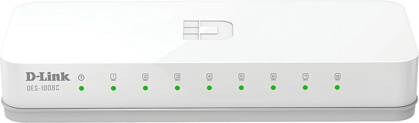 Switch D-Link DES-1008C, 8x Fast Ethernet 10/100, Desktop, unmanaged, i bardhë