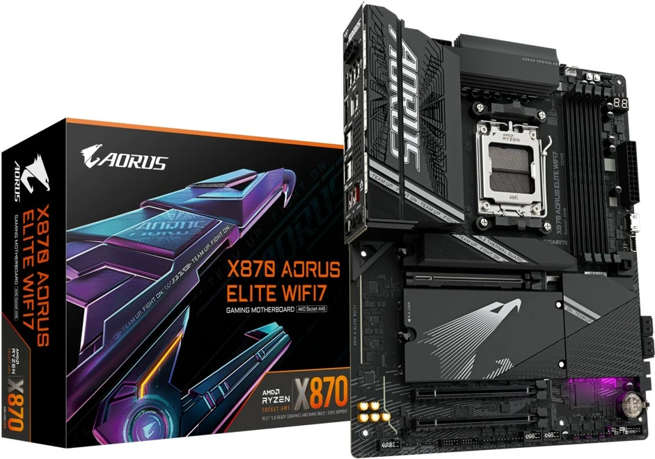Pllakë amë Gigabyte X870 A ELITE WIFI7, Socket AM5, ATX, 4x DDR5, HDMI/USB-C, E zezë