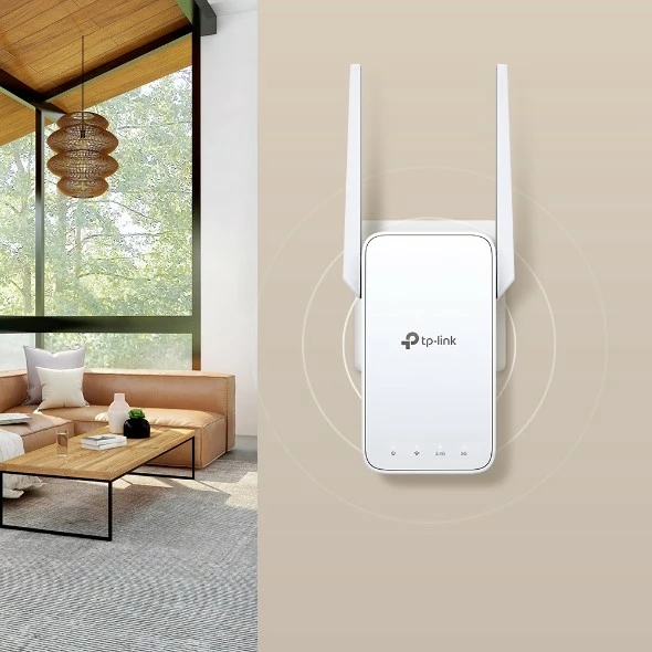 Përforcues Wi‑Fi TP-Link RE315 AC1200 dual‑band OneMesh, port 10/100, 2 antena, i bardhë