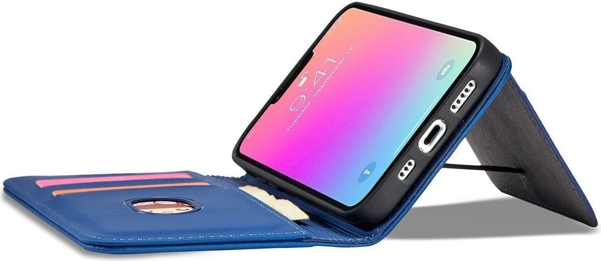 Mbështjellës magnetik për Samsung Galaxy S23 Hurtel Magnet Card Case, me portofol dhe stand, Blu