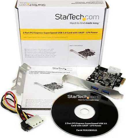 Kartelë zgjerimi PCIe StarTech.com PEXUSB3S25, 2x USB 3.2 Gen 1, UASP, 5 Gbps, full/low profile, e zezë/argjend