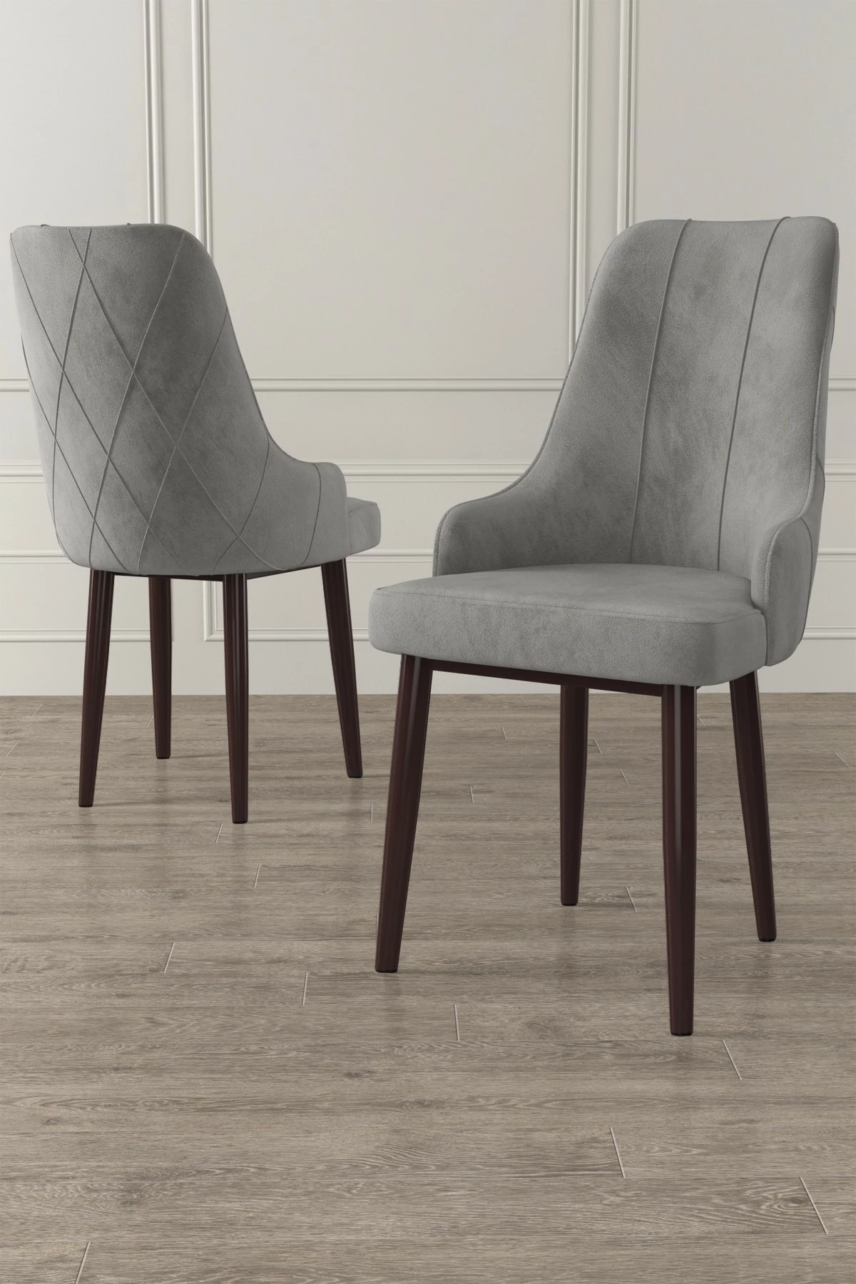 Set karrigash (2 copë) Hanah Home, Trex, gri, kafe