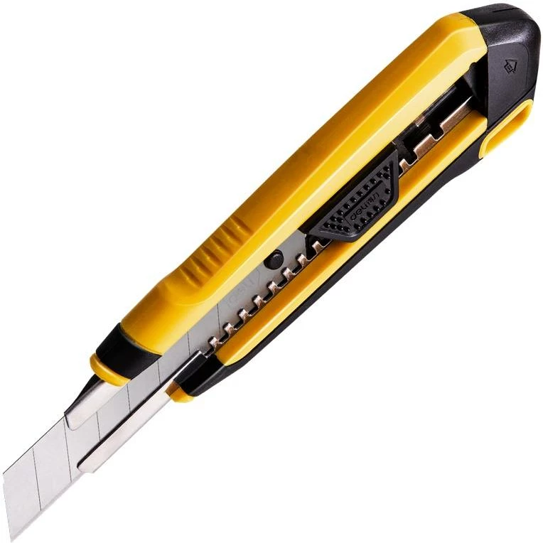 Thikë prerëse Deli Tools EDL018Z, 18 mm, e verdhë