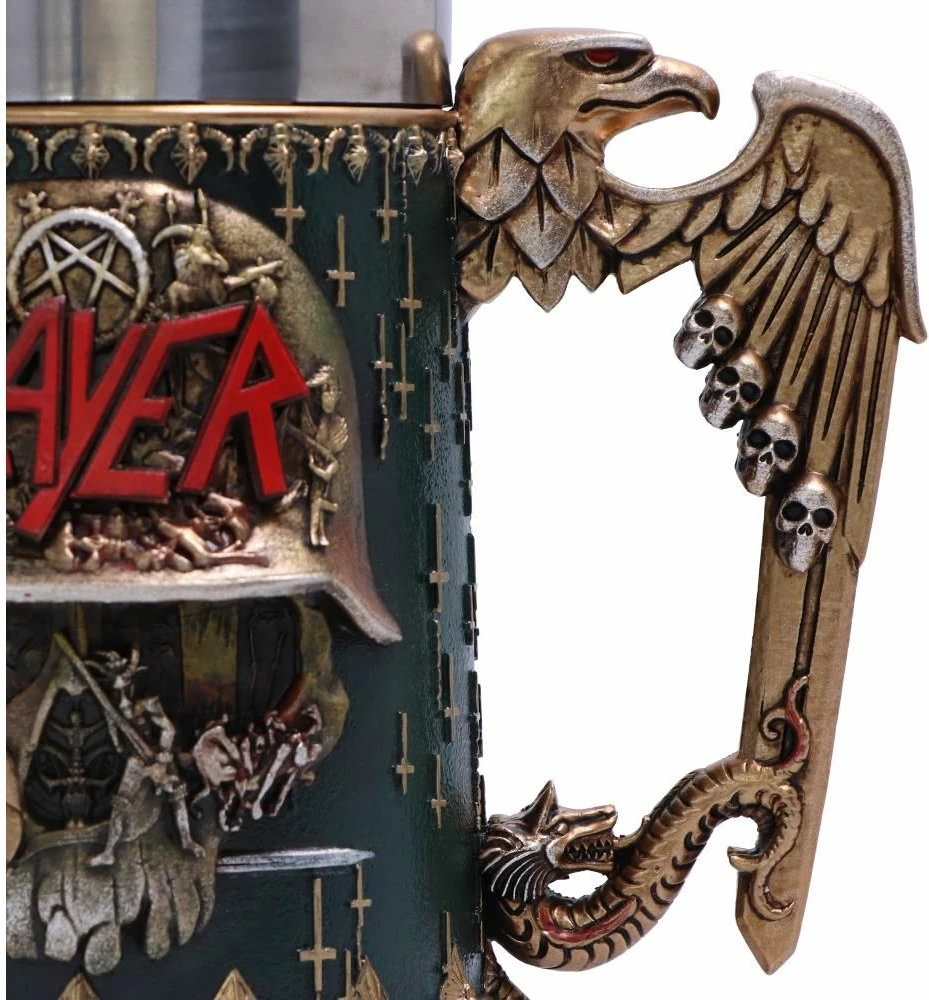 Krigllë NEMESIS NOW Slayer Skull Mug me insert inox, e punuar me rezinë, e pikturuar me dorë