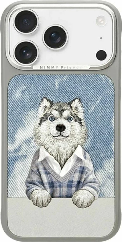 Kapak telefoni Nimmy Gentle Pets Series Dog MagSafe për iPhone 17 Pro Max, gri