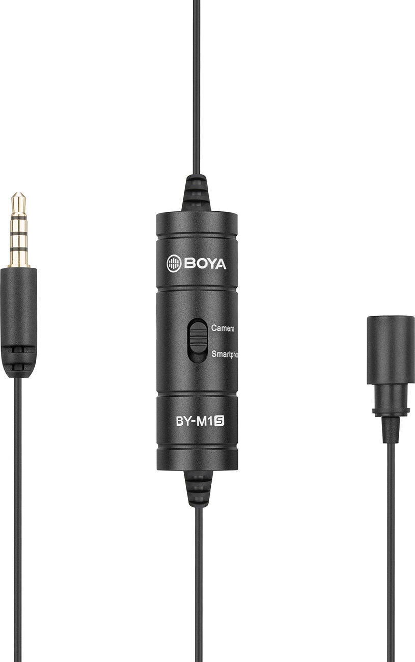 Mikrofon lavalier BOYA BY-M1S me kabllo 6 m, 3.5 mm TRRS, i zi
