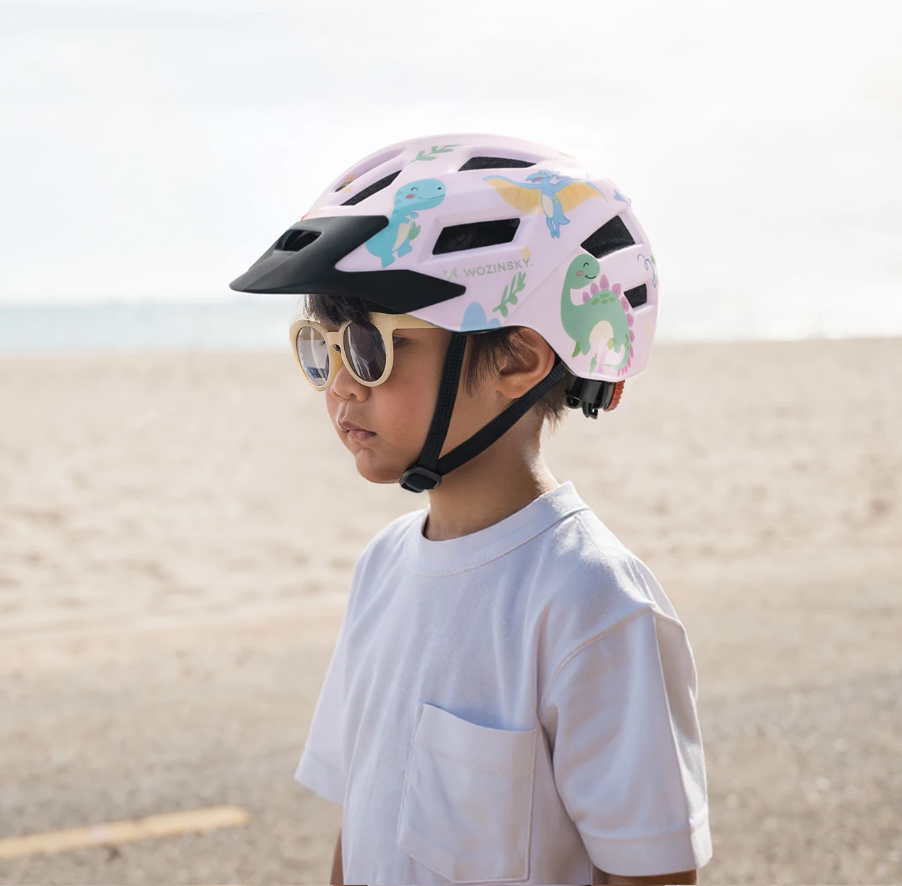 Helmetë biçiklete MTB për fëmijë, Wozinsky, HT-45RS, me vizore të heqshme, rregullim 360°, S 52-56 cm, rozë